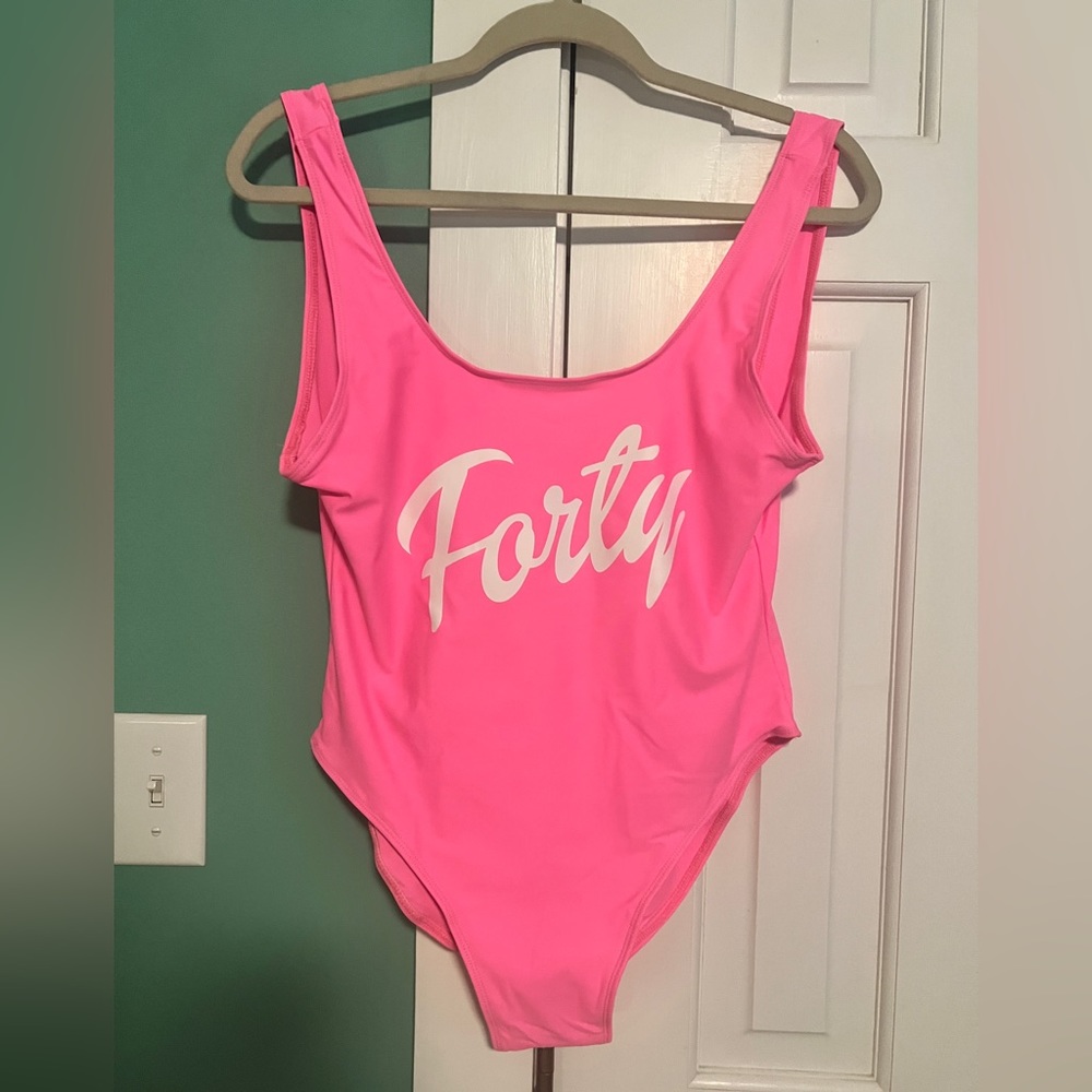 Hot pink Barbie font one peice